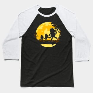 Bluey Walking Under Yellow Moon Baseball T-Shirt